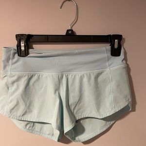 Light blue Lululemon speed up shorts 2.5 in